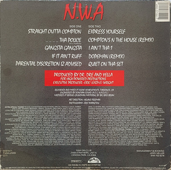 N.W.A - Straight Outta Compton Red Vinyl LP