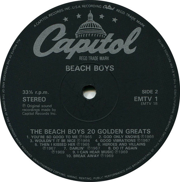 The Beach Boys – 20 Golden Greats - VINYL LP
