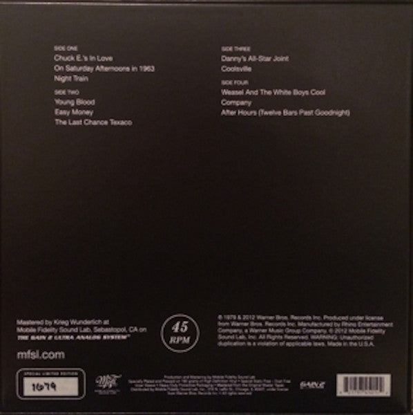 Rickie Lee Jones – Rickie Lee Jones - 2 x 180 GRAM VINYL LP MOBILE FIDELITY AUDIOPHILE ISSUE