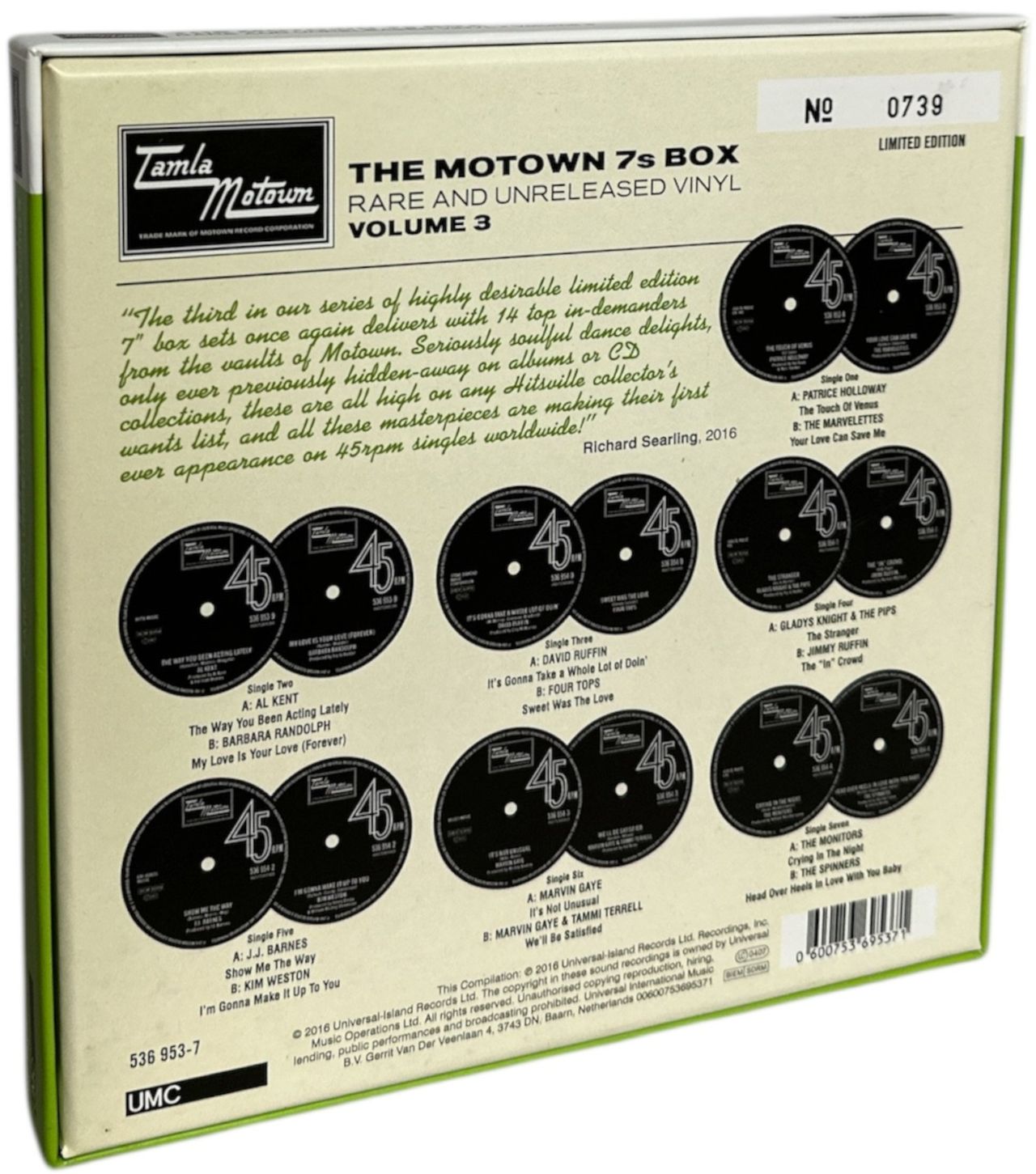 Tamla Motown The Motown 7s Box - Rare And Unreleased Vinyl: Volume 3 - Numbered UK 7" box set