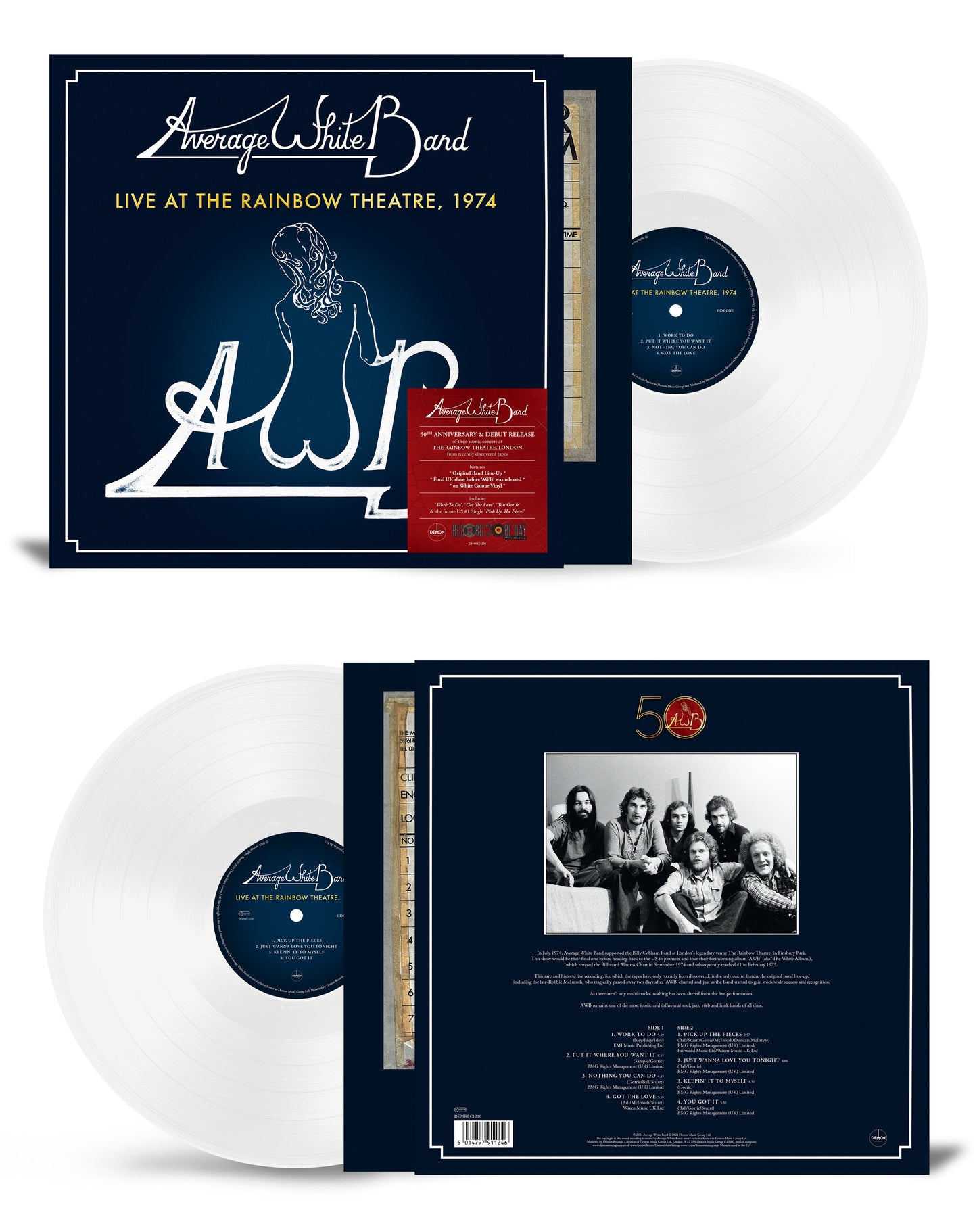 AVERAGE WHITE BAND - Live At The Rainbow Theatre: 1974 (RSD 2024) - 1 LP - 140g White Vinyl  [RSD 2024]