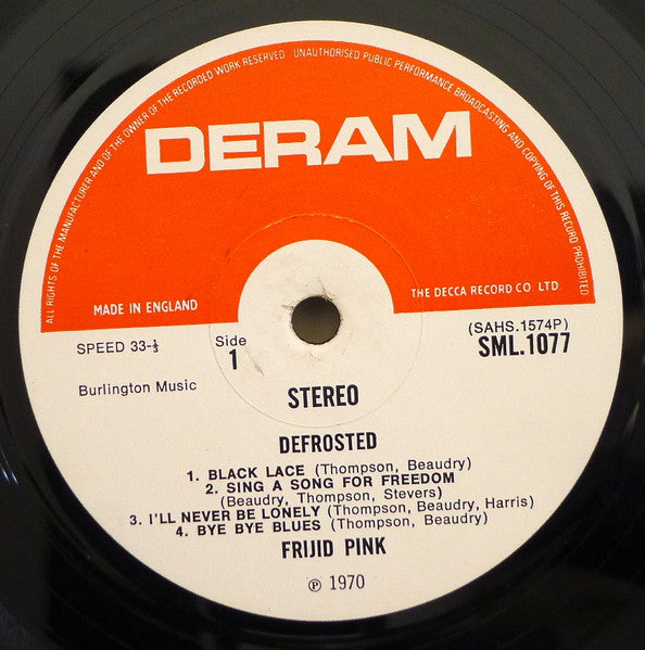 Frijid Pink ‎– Defrosted - ORIGINAL 1970 ISSUE VINYL LP