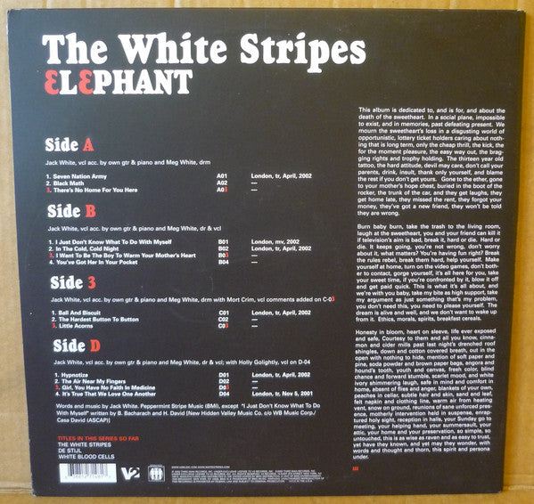 White Stripes - Elephant Vinyl 2LP