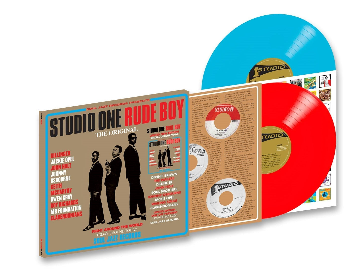 VA / SOUL JAZZ RECORDS PRESENTS - Studio One Rude Boy - 2 LP - Red and Cyan Vinyls  [RSD 2024]