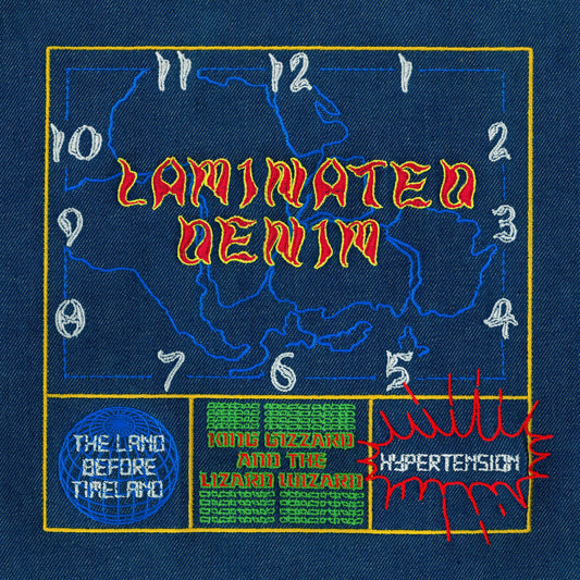 King Gizzard & The Wizard Lizard - Laminated Denim Lucky Rainbow Indies Vinyl LP in an embossed single-pocket jacket.