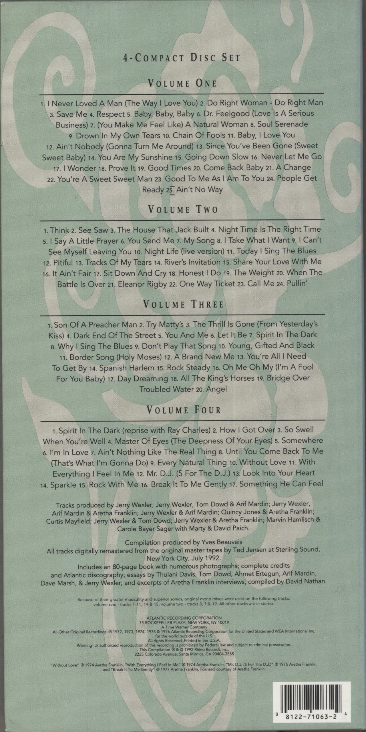 Aretha Franklin Queen Of Soul The Atlantic Recordings UK Box set