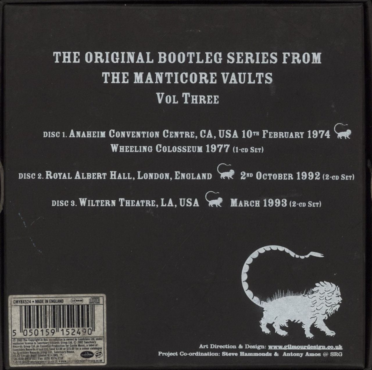 Emerson Lake & Palmer The Original Bootleg Series From The Manticore Vaults Vol 3 UK Box set
