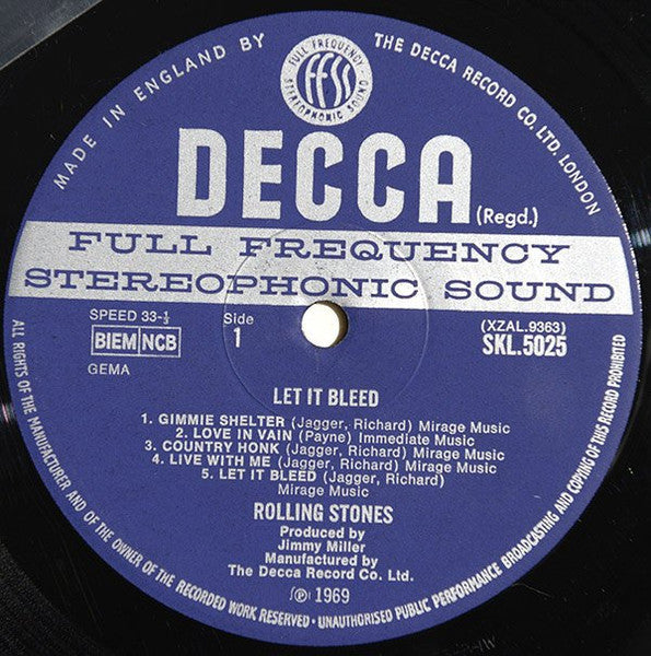 The Rolling Stones ‎– Let It Bleed - Original Unboxed Stereo VINYL LP with POSTER