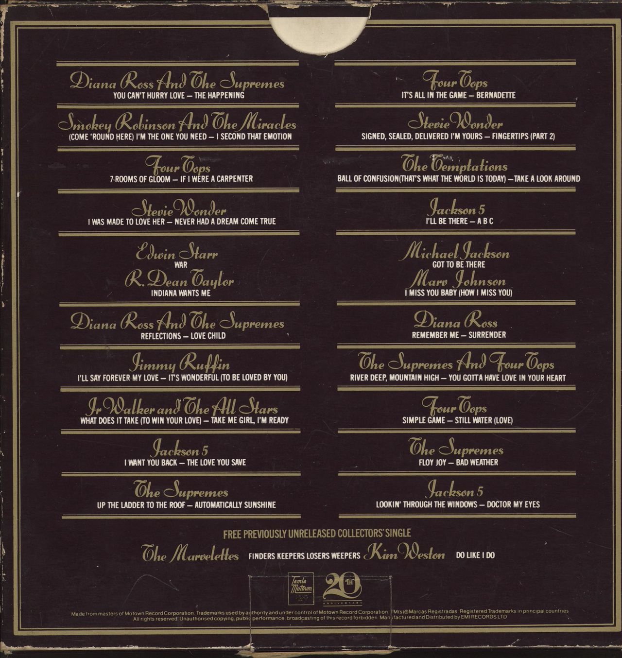 Tamla Motown The Motown 20th Anniversary Singles Box UK 7" box set
