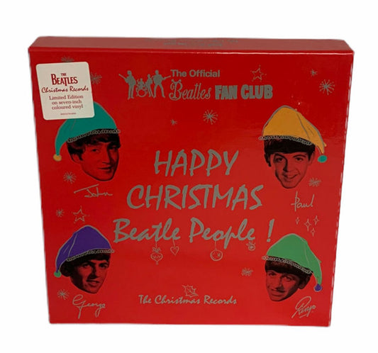 The Beatles Happy Christmas Beatle People! - Hype stickered UK 7" box set